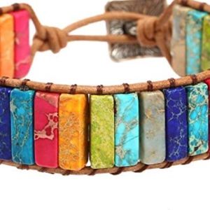 Leather Chakra Handmade Adjustable Bead Bracelet